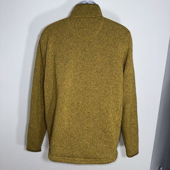 L.L. Bean Sweater Fleece Full Zip Jacket Coat Outdoor Hiking Mustard Men Large - Picture 3 of 10